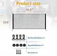 Vista 2 de Xotic Tech - 1 bolsa de red de almacenamiento para camión de carga elástica de una sola capa con gancho, accesorios interiores, ajuste universal