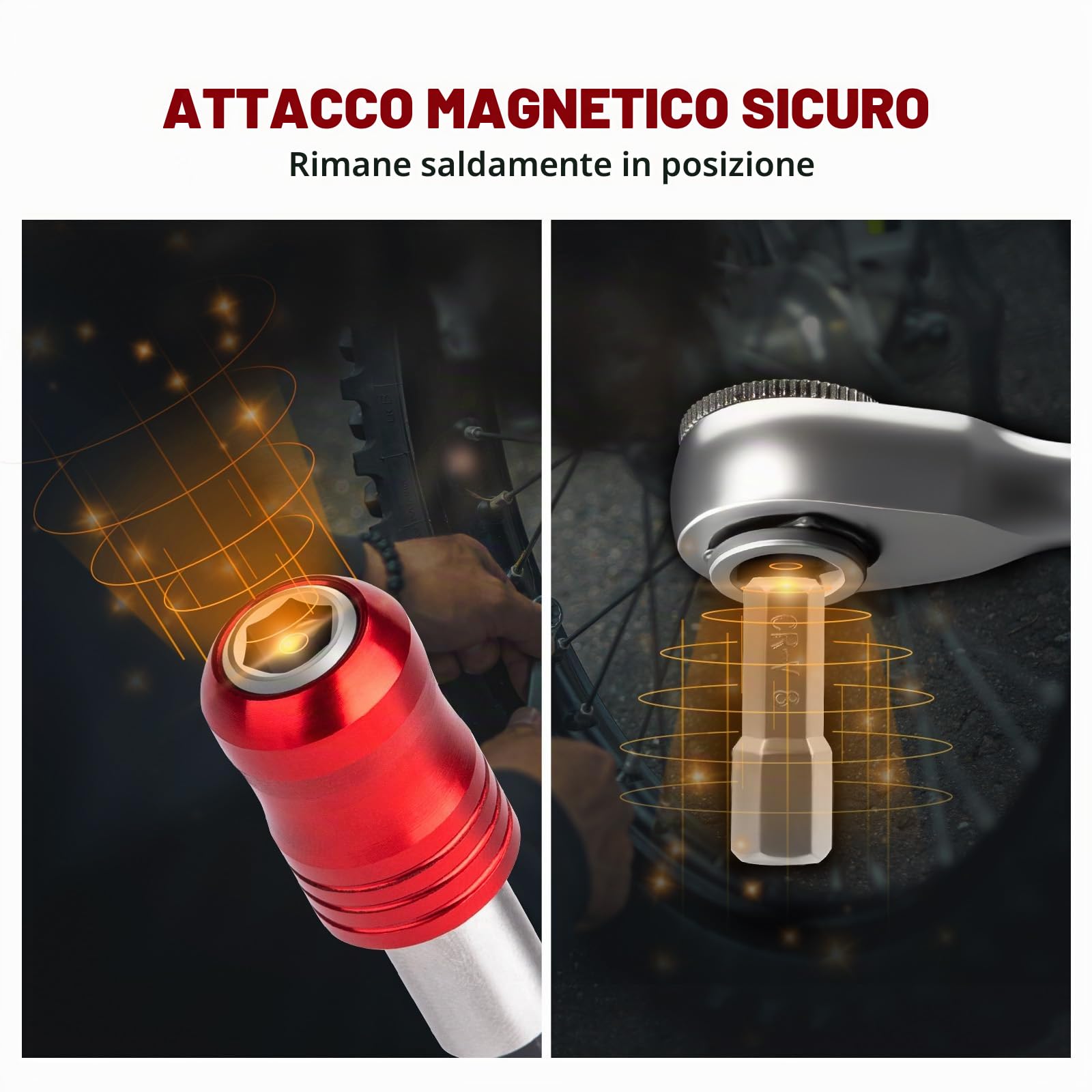 ROCKBROS 10 in 1 Set di Chiavi Dinamometriche, Chiave a Cricchetto Doppia Direzione Regolabile, Attrezzo Multifunzionale Leggero e Compatto, Kit di Riparazione per Bici da Strada, MTB ed E-bike