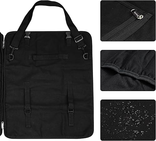 Miniatura 4 de Kingshion Bolsa de rollo de cuchillos de lona, rollo de cuchillos portátil, estuche de transporte de cuchillos para chefs profesionales y aprendices