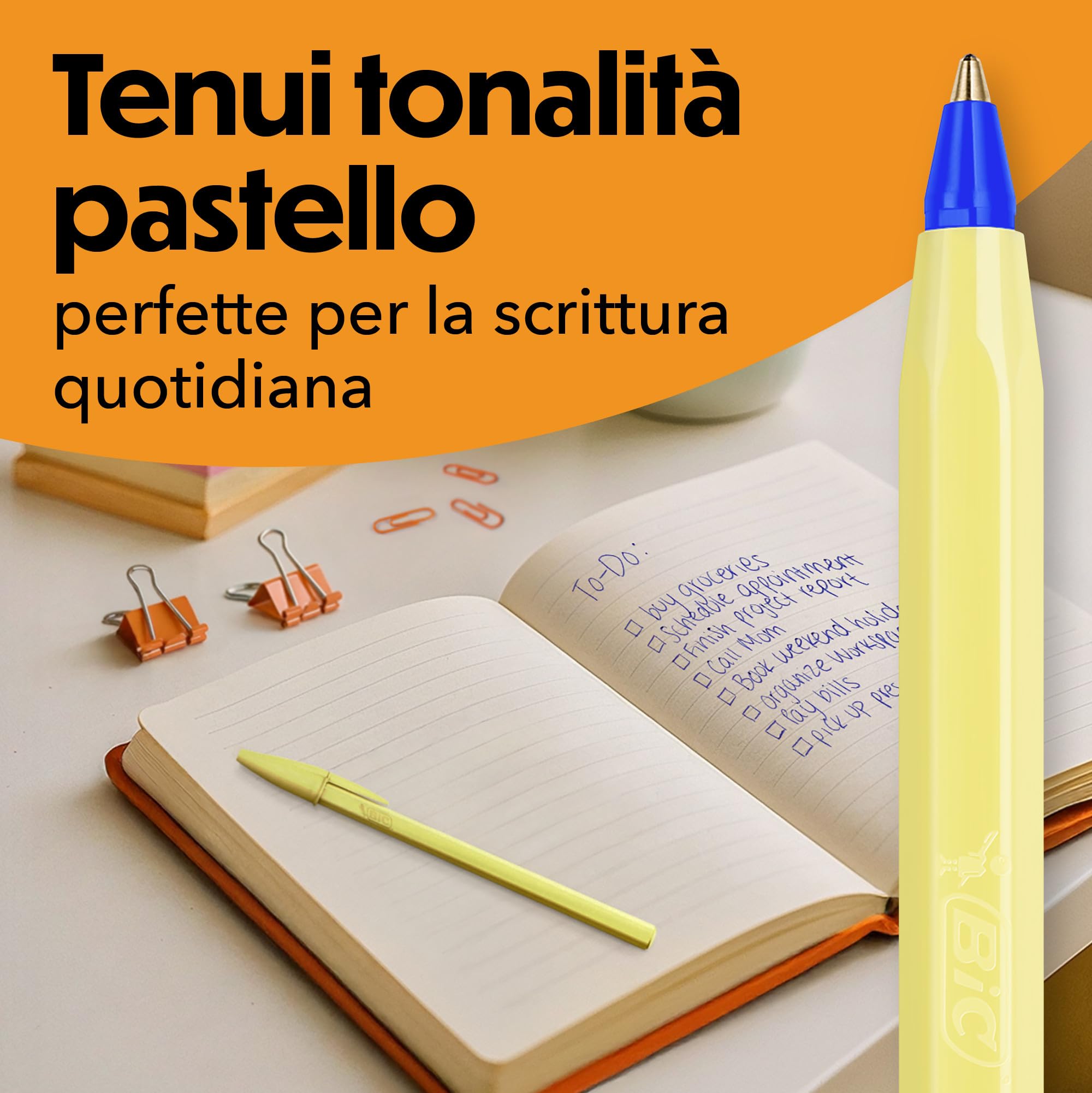 Penne a sfera BIC Cristal Pastel punta media 1,00 mm ricaricabili inchiostro blu confezione da 10