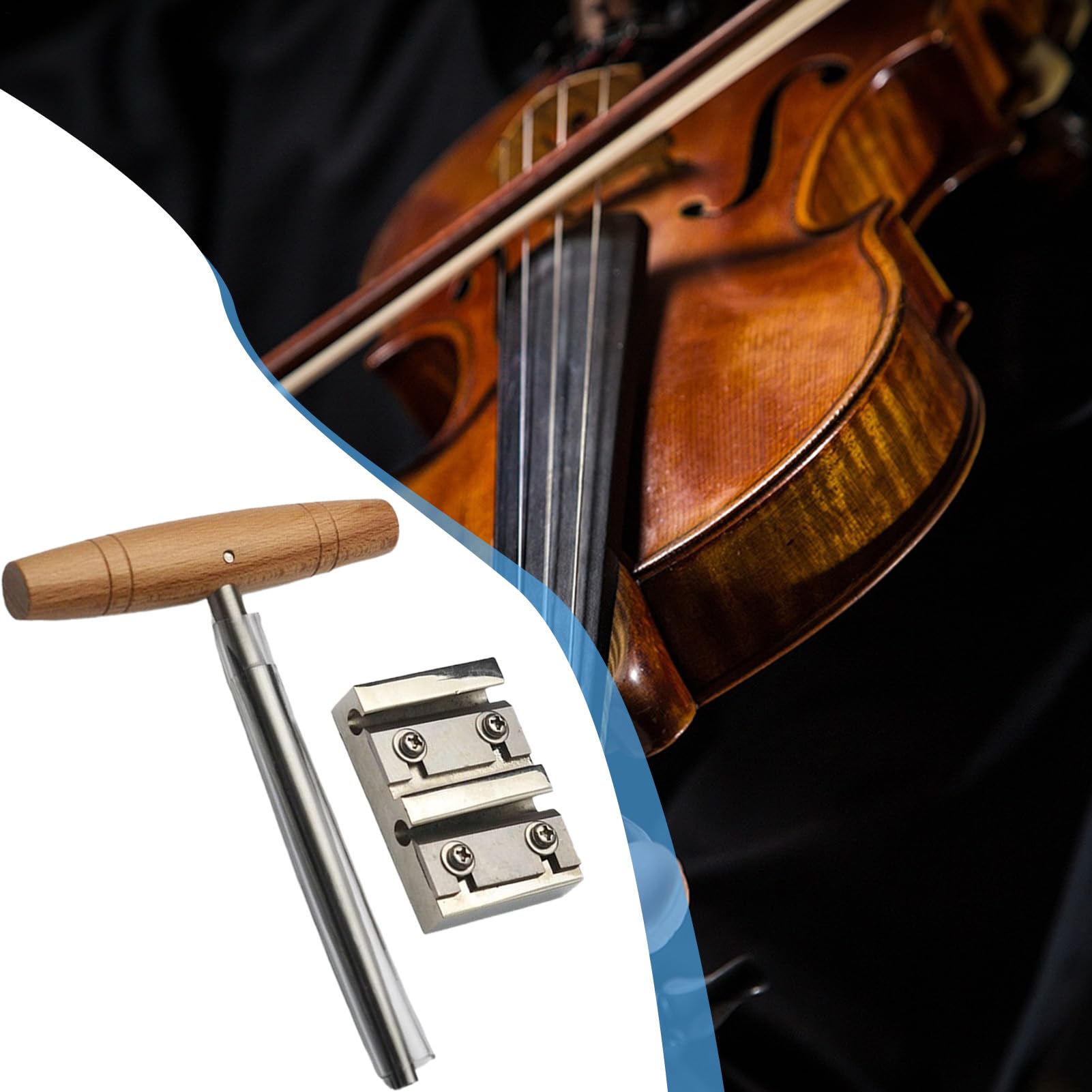 Reamer skrzypiec do pegów, drewniany uchwyt, narzędzie do budowy skrzypiec, 1 zestaw 26 ostrzałek, do naprawy instrumentów dla lutników, orkiestr, strun, gitar, basów