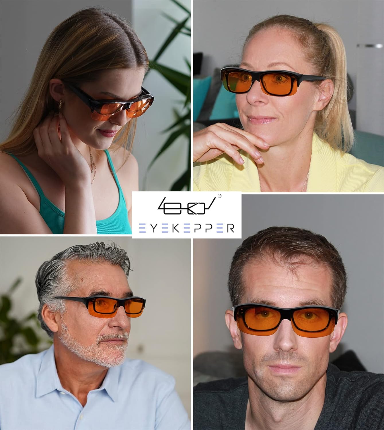 Eyekepper 100% Anti-Blue Light Blocking Fitover Glasses Wear Over Computer Glasses With Amber Lens - Image 2