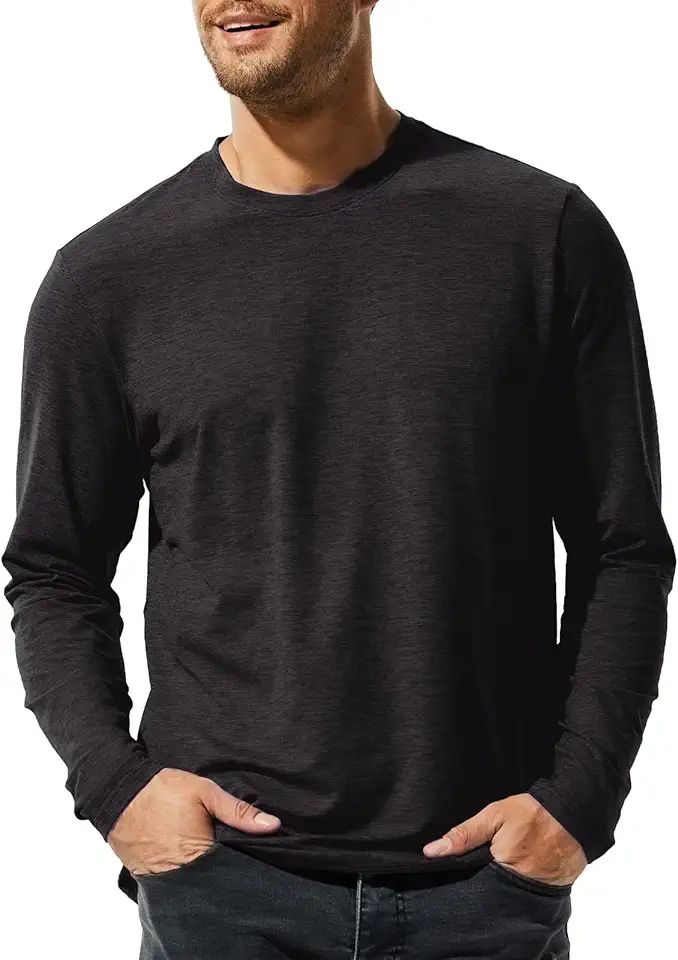 MIER X-Sofort Men's Long Sleeve T-Shirts Lightweight Super Soft Athletic Crew Neck Tees for Running Lounging Casual Workout