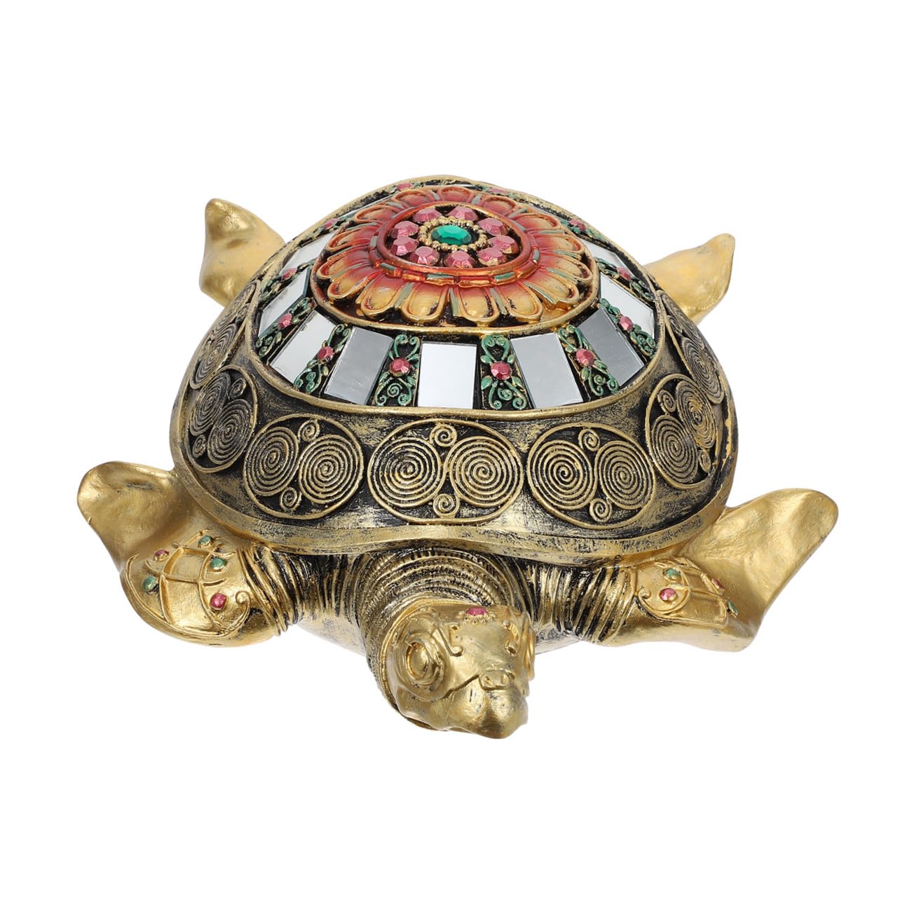Décoration pour bureau tortue en résine aux finitions d'art