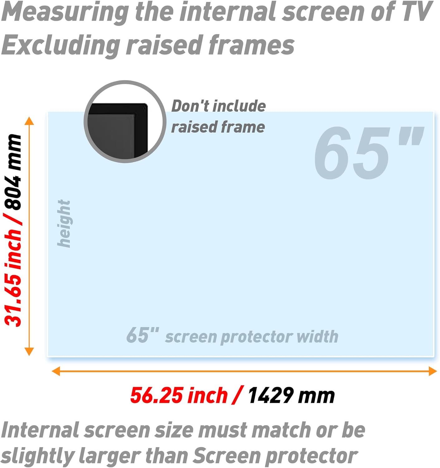 65 Inch Anti-Glare TV Film Blue Light Anti Scratch Film for 65 Inch,65 Inch TV Anti Glare Matte Glare Reducer 65 inch