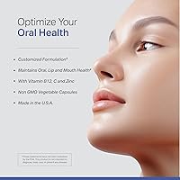 Vista 4 de Suplemento de L-lisina con vitamina B12 + C + zinc para la salud de los labios, la boca y los tejidos orales - Apoyo de bienestar mejorado - Sin