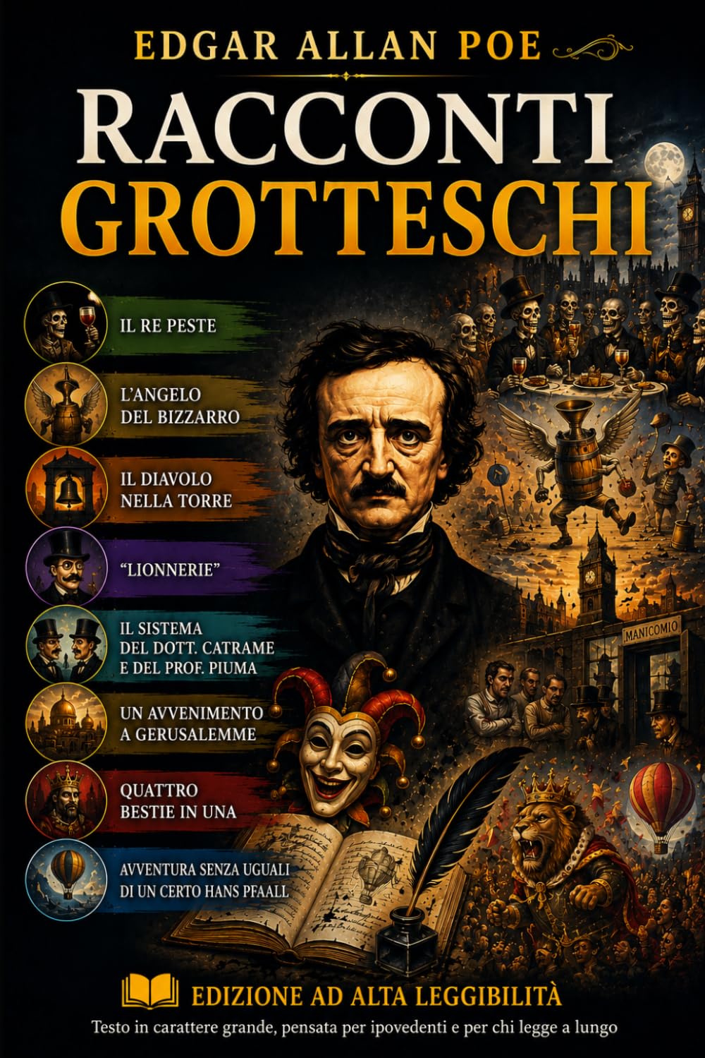RACCONTI GROTTESCHI: Otto racconti di Edgar Allan Poe - Alta leggibilità