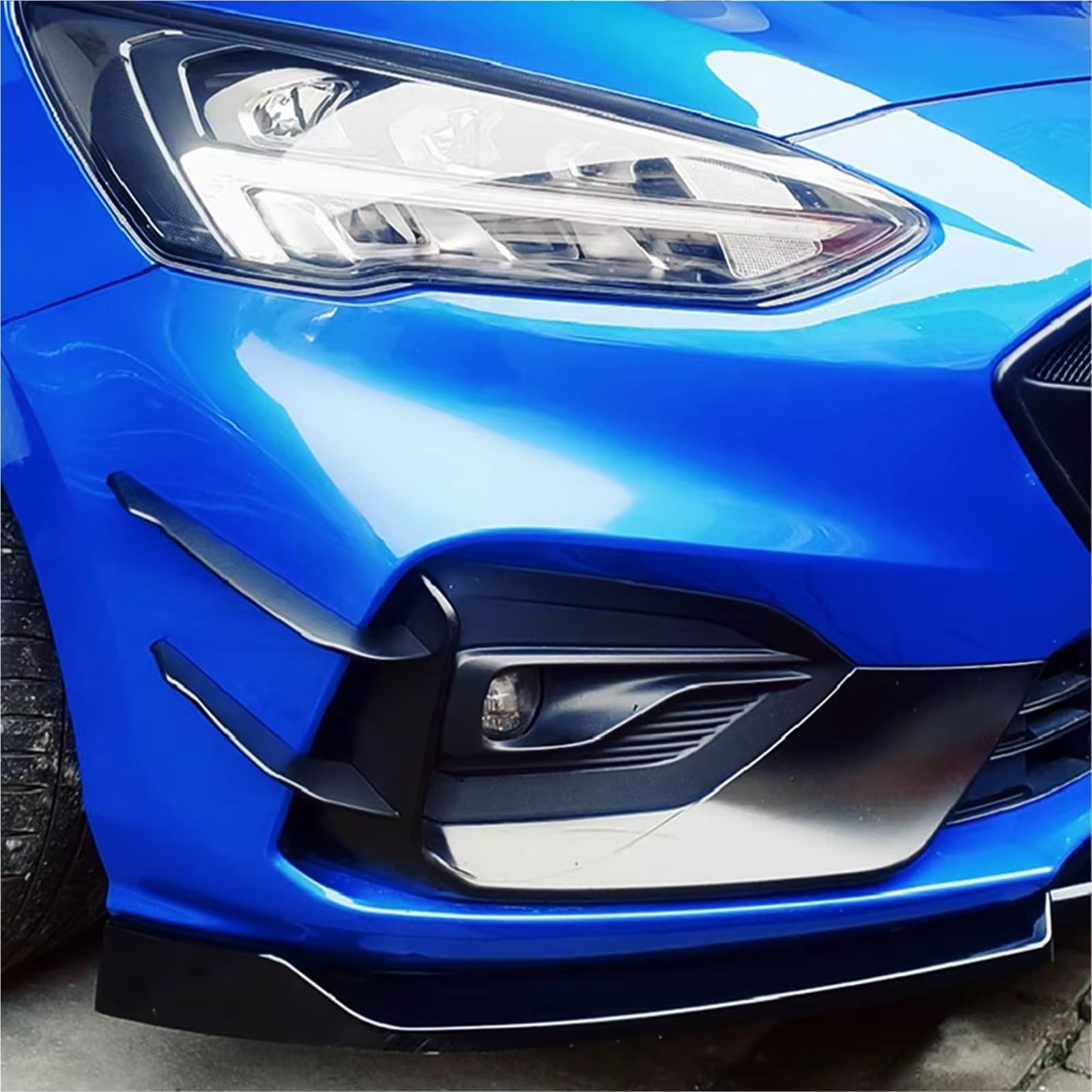 Labbro Paraurti Anteriore Per Ford Per Focus St/ST-line MK4 2018 2019 2020 2021 Paraurti Anteriore Canard Splitter Spoiler Air Knife Cover Trim(Glossy Black)
