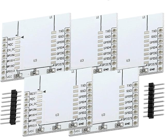 AZDelivery 5 x Adapter Plate for ESP8266 WLAN WiFi Module compatible with Raspberry Pi and Microcontrollers including E-Book!