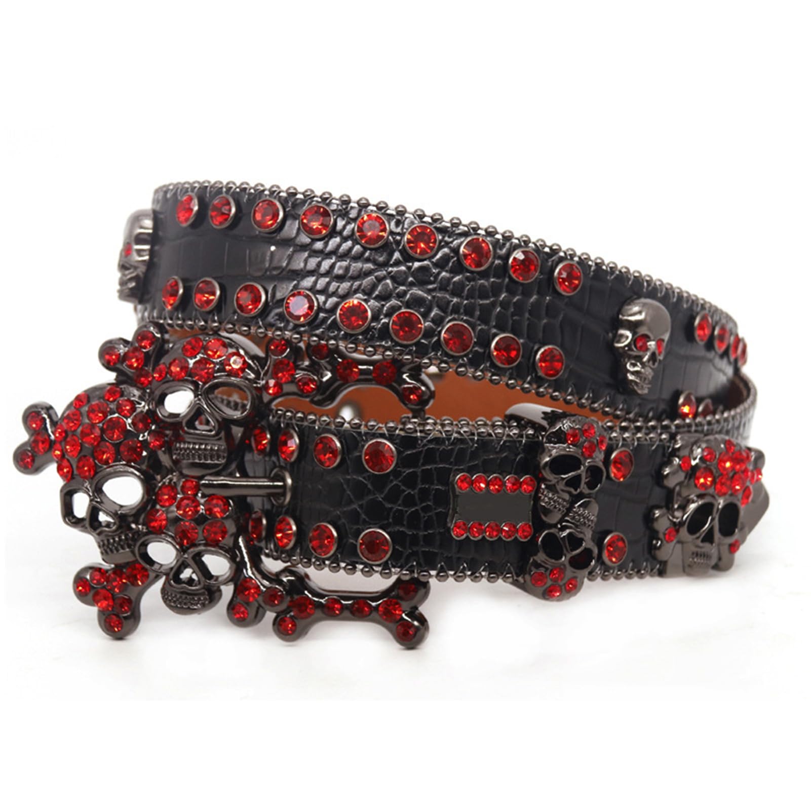 Amazon.com: NALANY Men Women Red Rhinestone Belt Western Strap