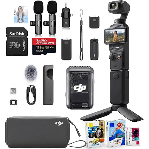 DJI Osmo Pocket 3 Creator Combo Bundle + Accessories Including 128GB Extreme Card & Software