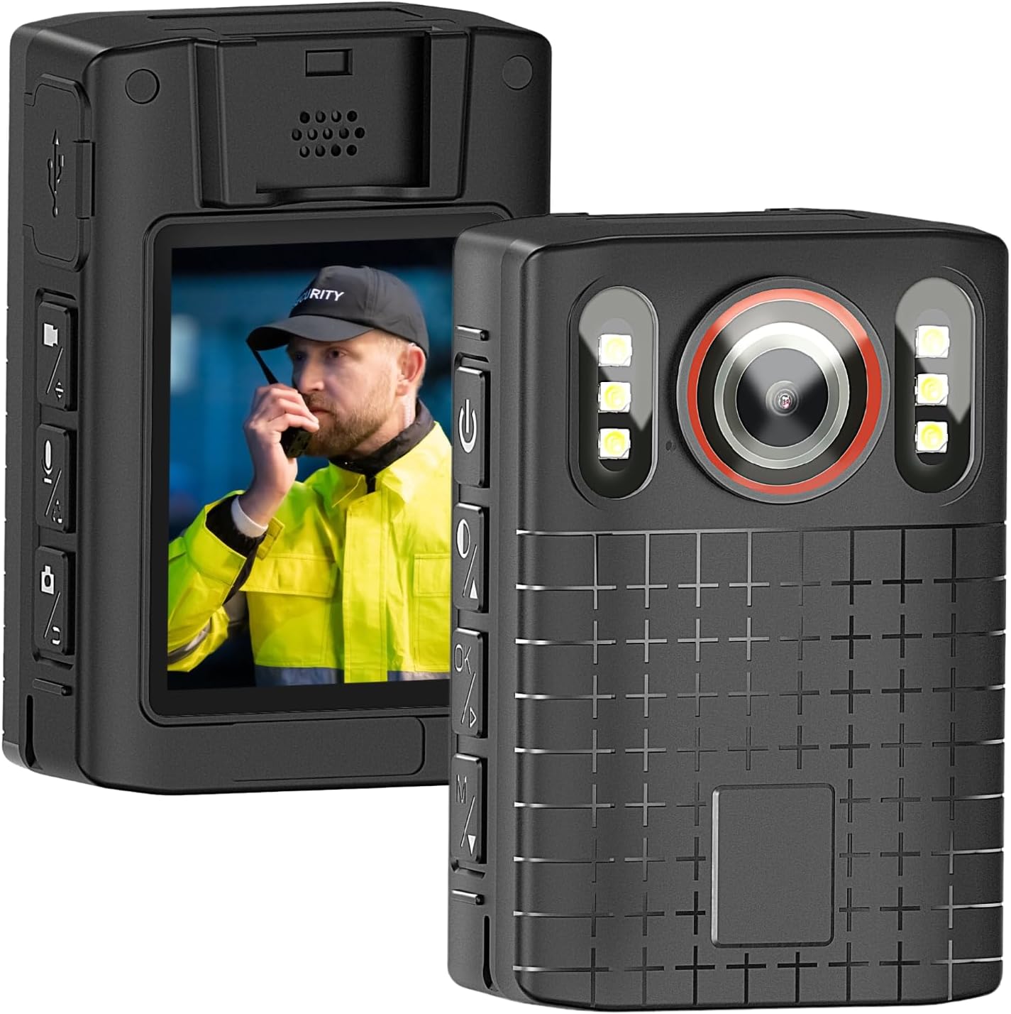 2K 1440p HD Police Body Camera, 2.0” LcdInfrared 15Hrs Recording Body Mounted VideoCamcorder with Night Vision for Hiking, Walk, LawEnforcement,Security Guards,Personal Use-128G