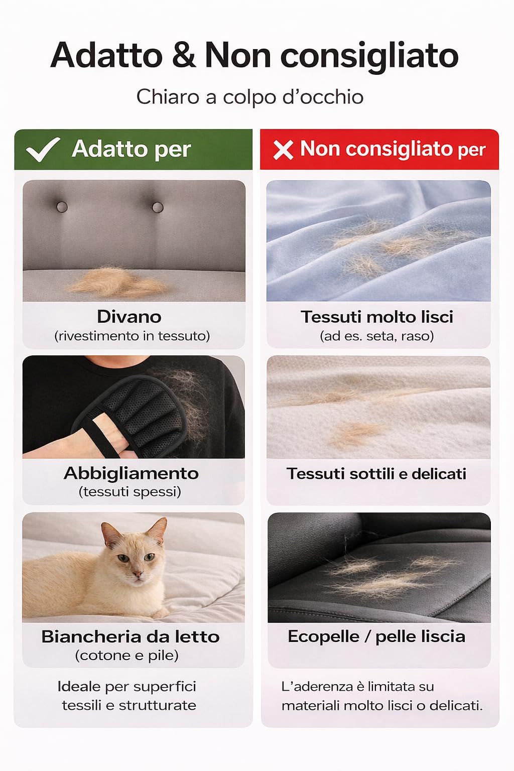 ZenithyrEn 2 Guanti Peli Gatto e Cane – Guanto Leva Peli Animali, Design Ispessito con Forte Forza Elettrostatica