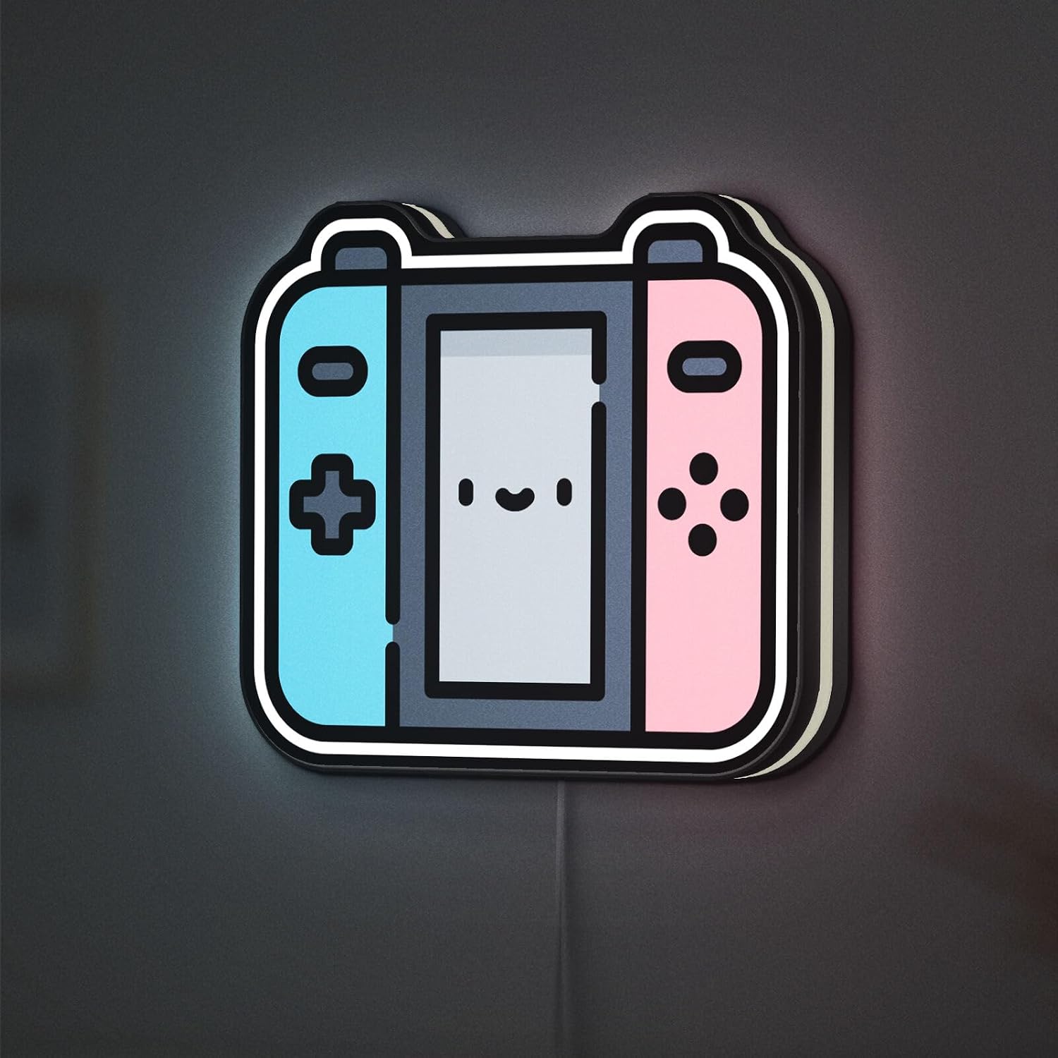 Video Game 3D Novelty Light Box, Console Themed Wall Art for Entertainment Centers and Game Rooms (Height 8 inch, 20cm)