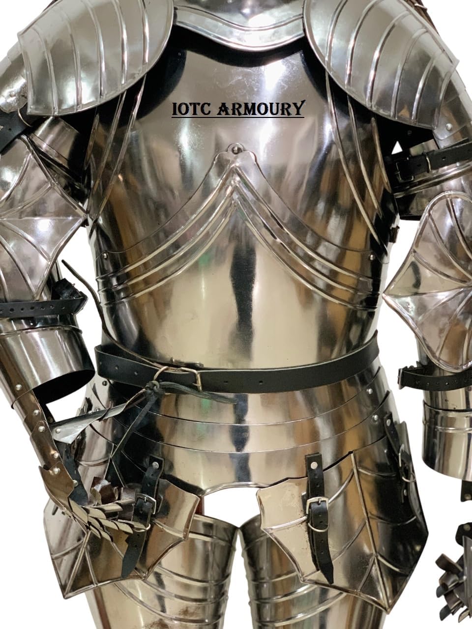 Medieval Full Body Combat German Sallett Knight Armor Suit-Gothic Wearable Suit of Armor, LARP/Renaissance/Cosplay Armor Costume Silver