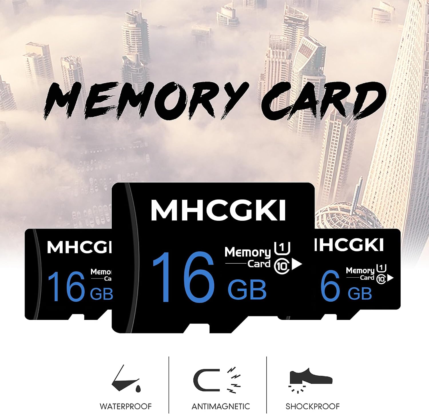 16GB Micro Memory Card High Speed Class 10 TF Memory Card with Adapter for Dash Cam,Camera,Smartphone,Tablet