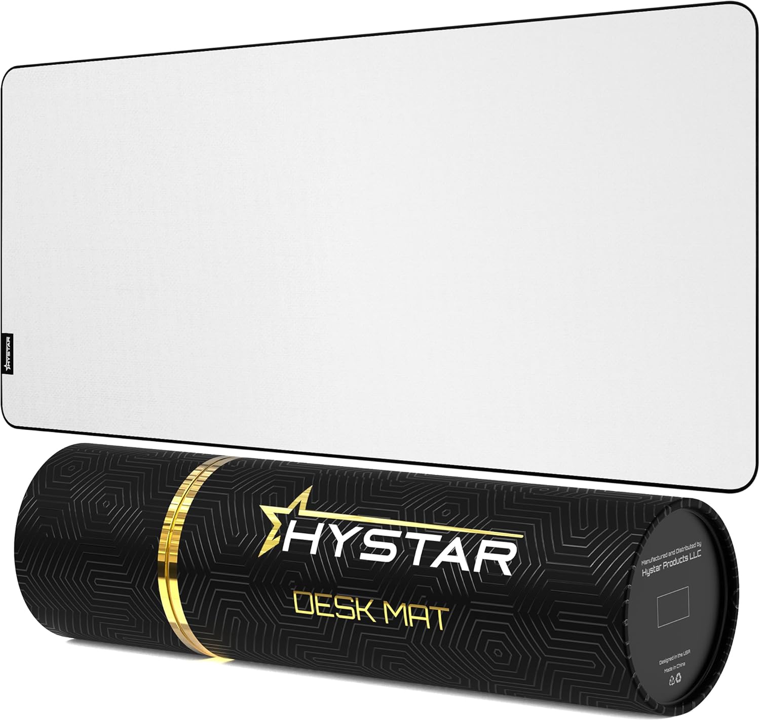 Hystar® Extended Gaming Mouse Pad | XXXL 45" x 20" | 5mm Thick, Waterproof Surface, Smooth Polyester Fabric, and Natural Rubber Base | Classic White 45L x 20W inches White
