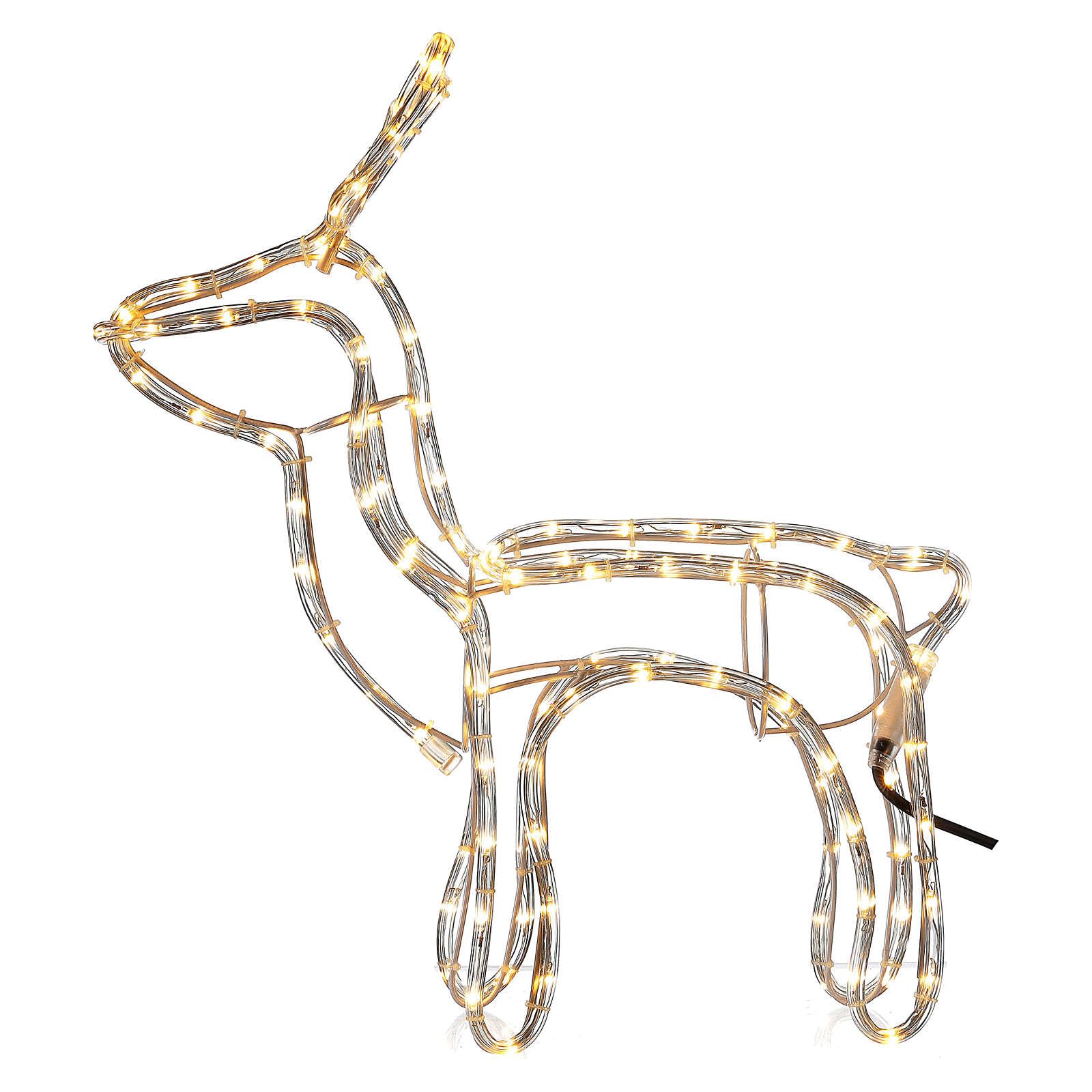 Holyart Leuchtfiguren: Leuchtendes Rentier mit 120 warmweißen LEDs für den Außenbereich, 55 cm