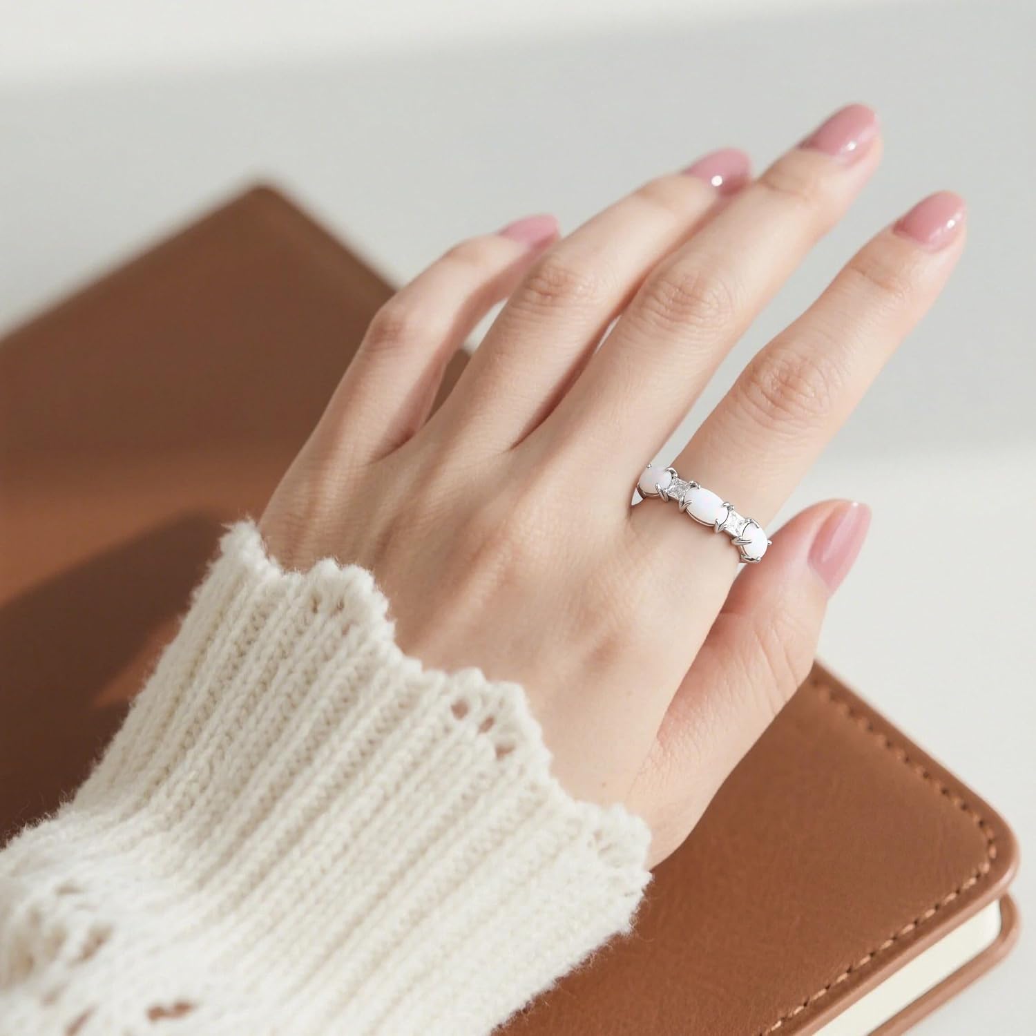 925 Sterling Silver Birthstone Rings for Women - Adjustable Size Women Jewelry Birthday Gifts for Girlfriend,Wife,Mom - Image 4