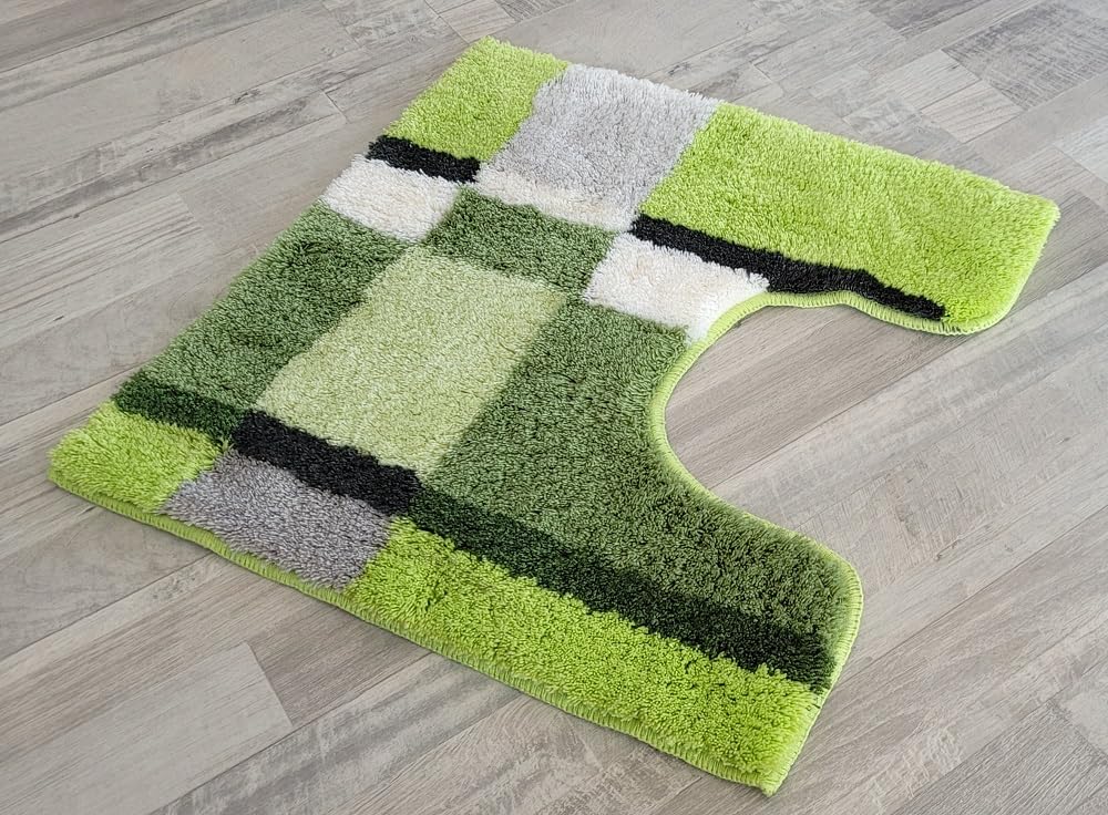 Tapis de bain Kleine Wolke Venice vert contour WC suspendu 55x55 cm