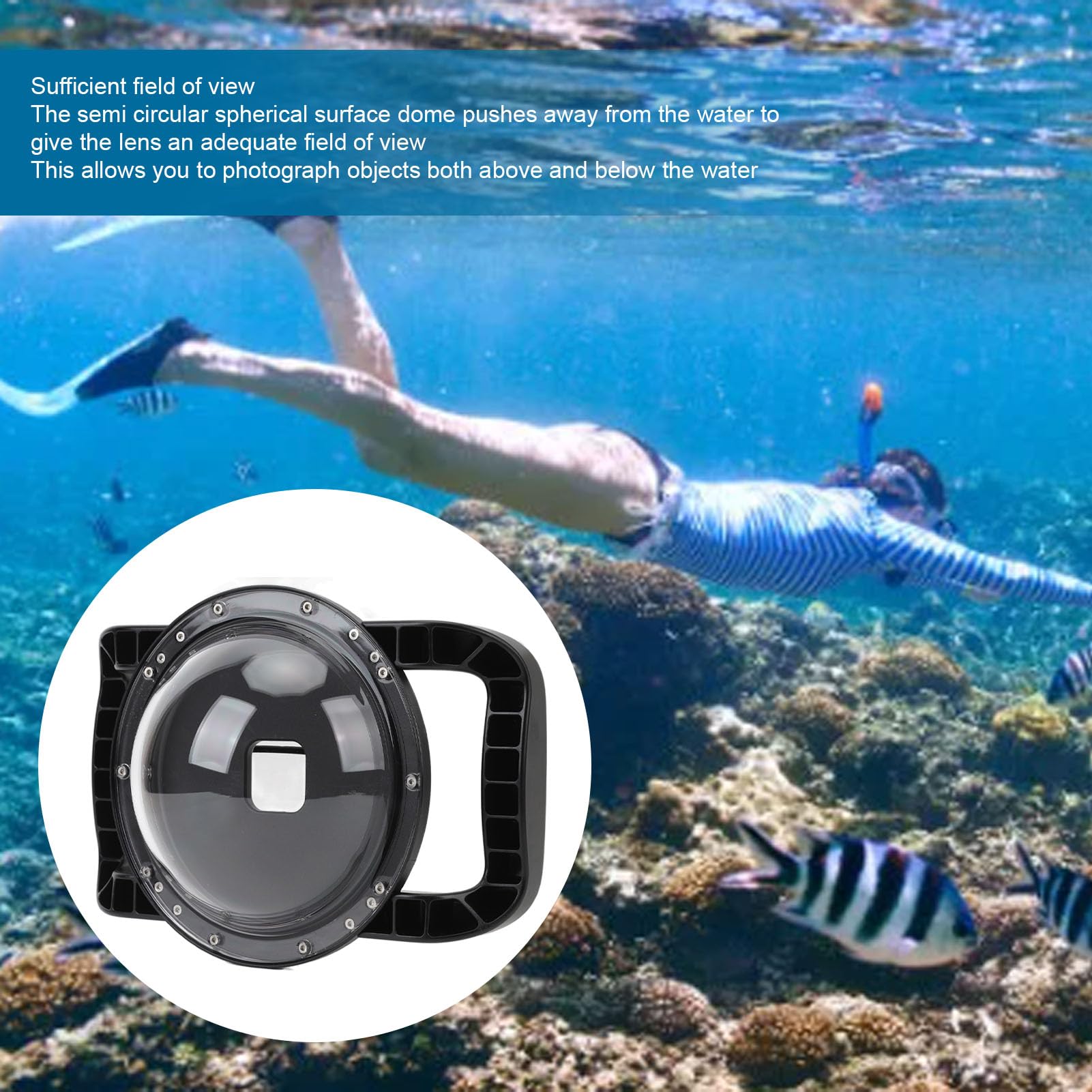 Gopro Waterproof Case GEPULY Dome Port For GoPro Hero Black