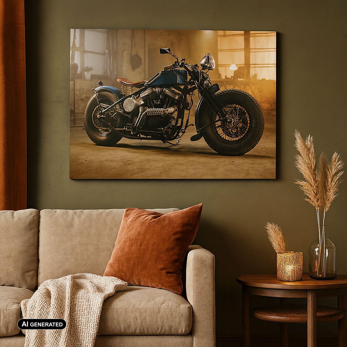 Moderne Impression sur Toile 100x70cm Image Tableau Decoration Murale Harley-Davidson Moto Moteur Tableaux Decoratifs Muraux Chambre Horizontal Deco Cadre Décoration Salon Art Wall AA100x70-4233