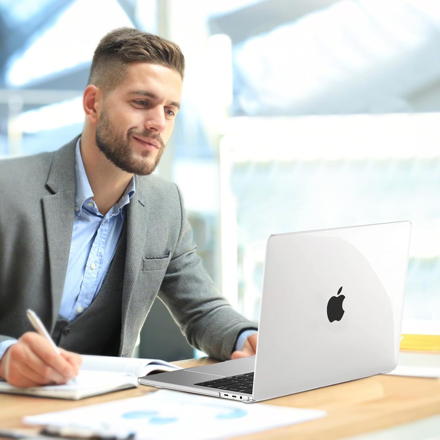 Anban Compatible with MacBook Pro 14 inch Case 2026-2021 M5 M4 M3 M2 M1 Pro Max Chip A3434 A3112 A3185 A3401 A2918 A2992 A2779 A2442, Plastic Hard Shell Case+Keyboard Cover+Screen Protector, Clear - Image 7