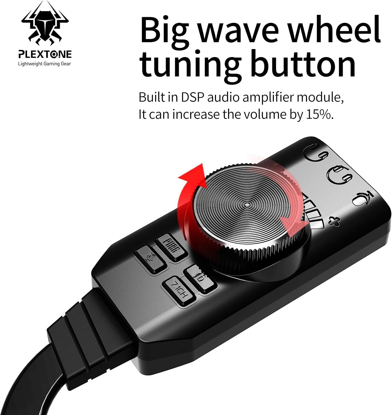 Close-up of the PLEXTONE GS3 Mark II showing the large tuning wheel