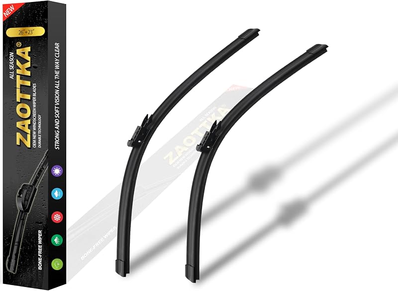 Palhetas do limpador de para-brisa ZAOTTKA dianteiras 66,04 cm + 58,42 cm para Sequoia, Tundra e Mercedes-Benz – Conjunto com 2