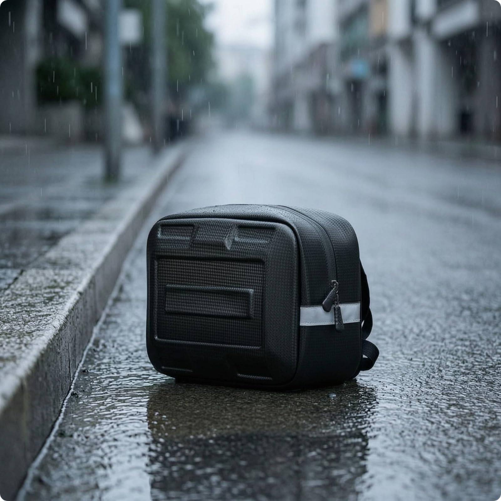 Estuche Rígido para cicleta con Compartimento litros y Exterior con Banda Reflectante para Mantener Artículos Esenciales, Array, Negro, Pequeño