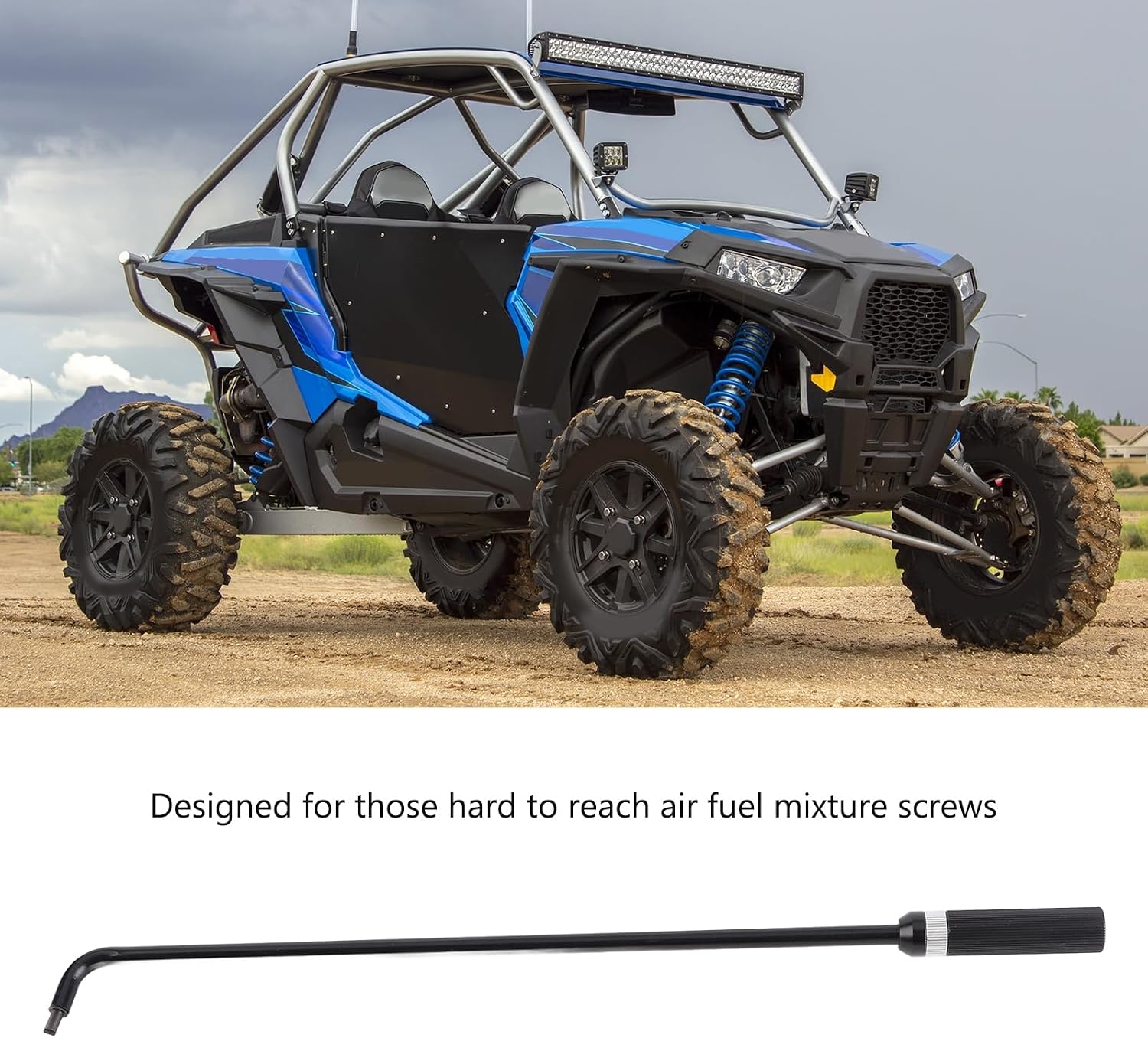 Pilot Screw Adjustment Tool, 16.34" Carburetor Repair Repair Tool with 110 Degree Screwdriver Aluminum Stainless Steel Body for Carb ATV UTV Snowmobile