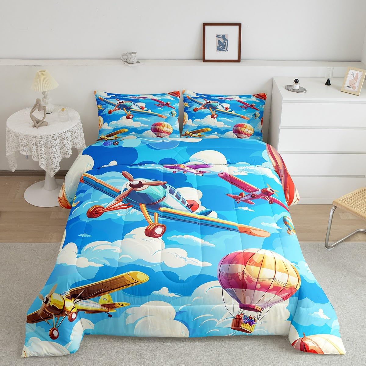 Japanese Samurai Bedding Comforter Sets Twin,Japanese Culture Sunset Bedding Set for Bedroom Decoration,Japanese Style Wash Painting with 1 Comforter and 1 Pillow Case Bedroom Decor