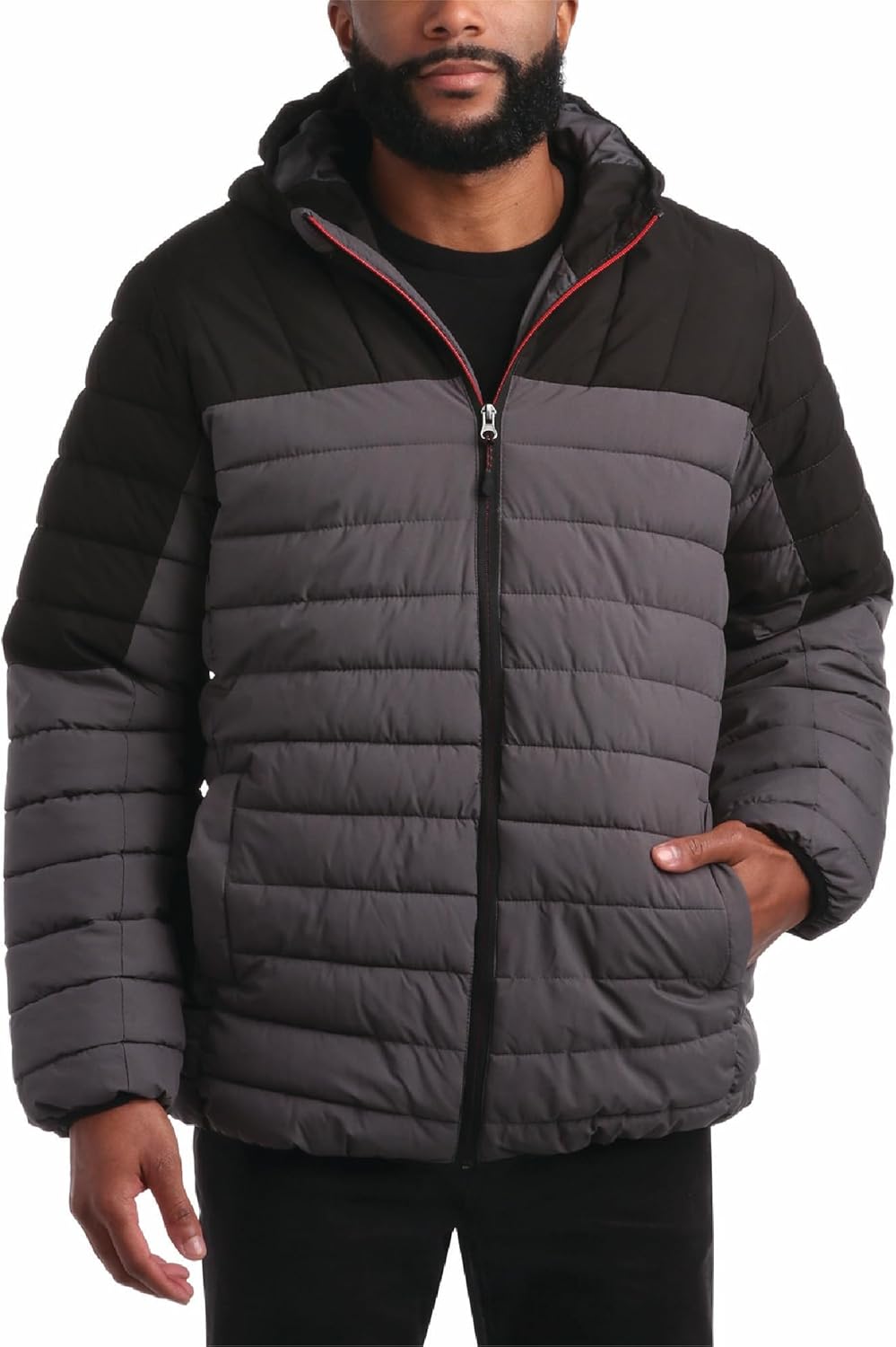 Bass Creek Outfitters Mens Puffer Jacket - Weather Resistant Midweight Quilted Warm Insulated Winter Coats for Men