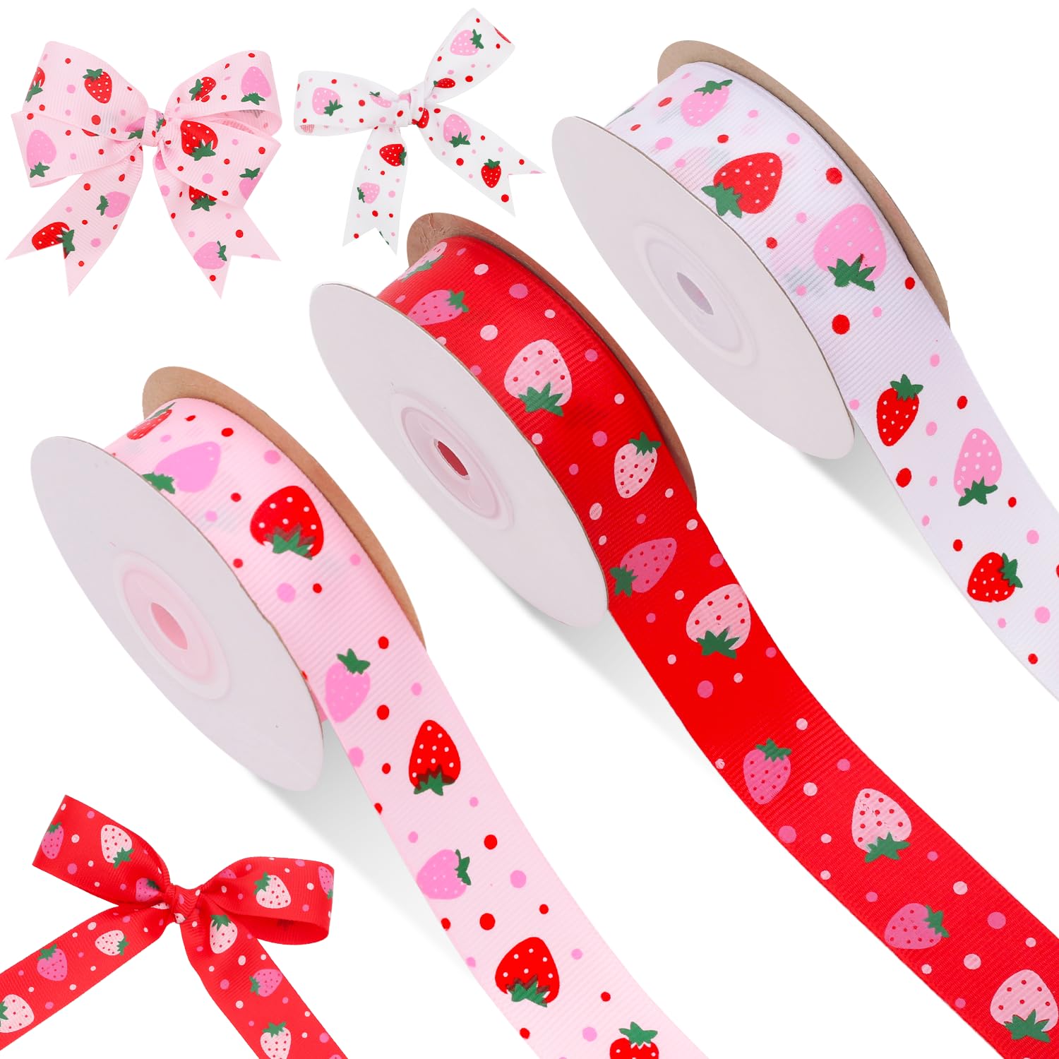 Strawberry Ribbonアンブレラ　シロ Amazon.com: Strawberry Ribbon, Pastel Red Pink Strawberries
