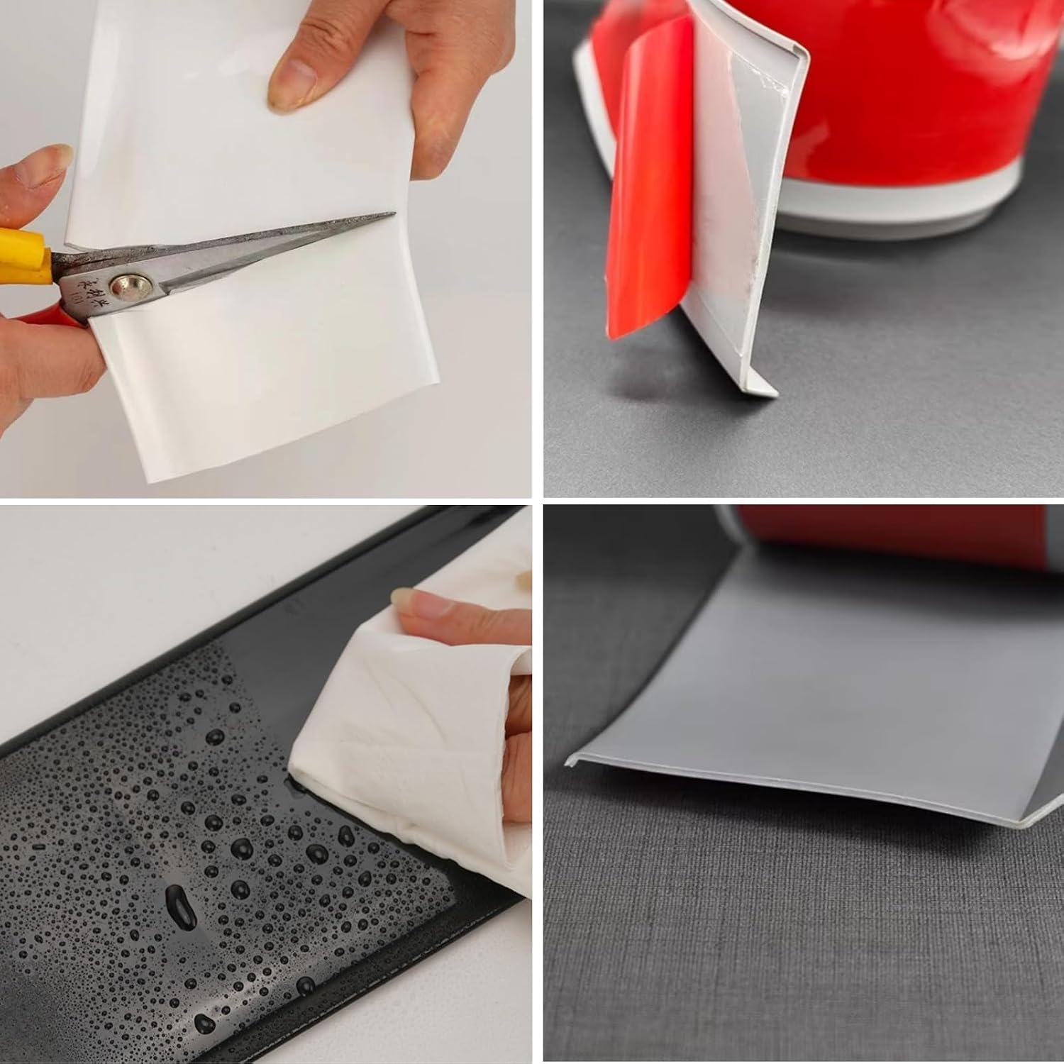 Moyishi Flexible Wall Baseboard Molding Trim, Peel and Stick Rubber Baseboard Molding,4Inch Wide Flexible Molding Vinyl Wall Base Cove Base (Grey, 10 Feet)