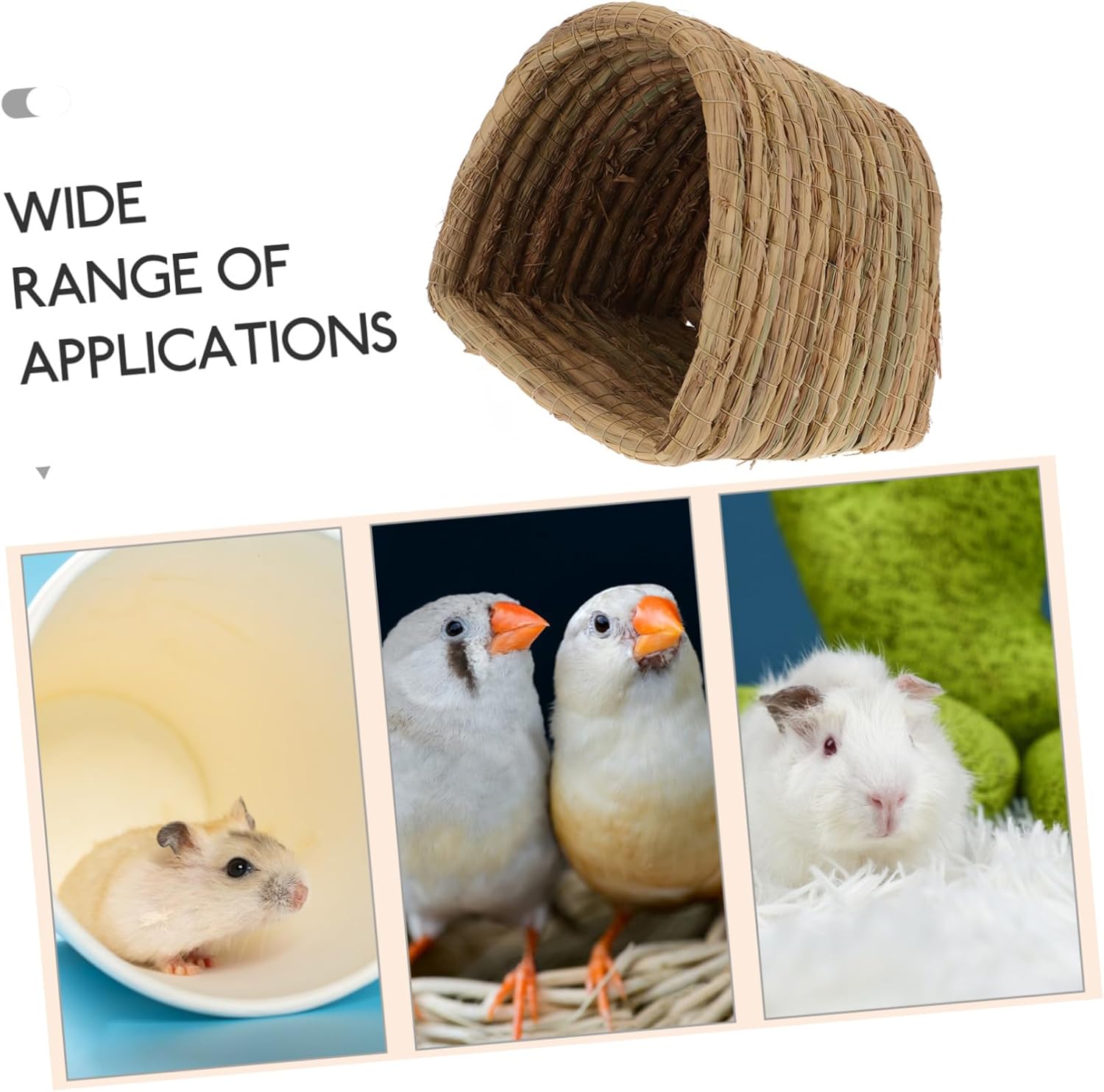 Toddmomy Natural Straw Woven Nest Bed Pet Nesting Box for Small Animals Chicken Laying House Safe Comfortable Coop