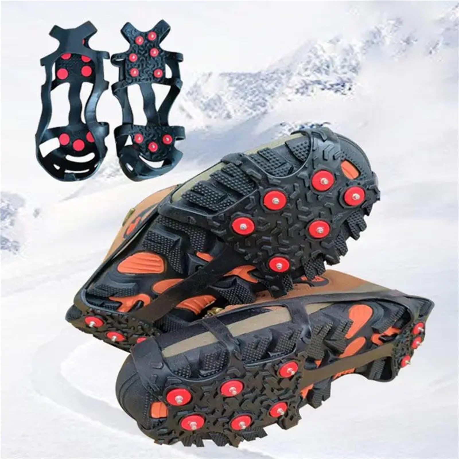 Grödel Ice Cleats Non-Slip Grips Silicone Shoe Spike for Snow and Portable Cleat for Hiking Climbing Fishing für Winterwanderungen