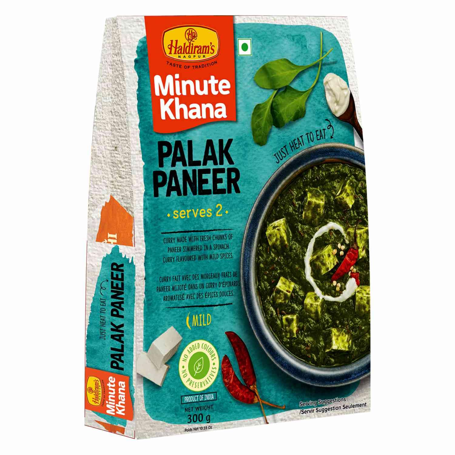 Haldiram's Ready to Eat Product | Convenient & Tasty Indian Snacks | Instant Meals & Delights | Perfect for Busy Lifestyles, Travel & Gifting (Palak Paneer 300 Gm Pack Of 2)