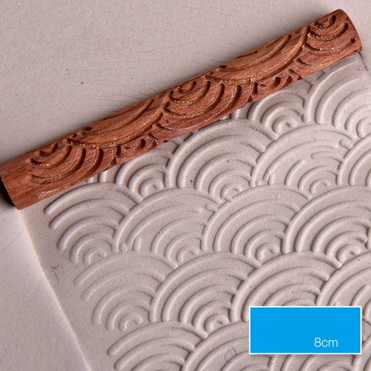 GORGECRAFT 5 Stijlen Houten Handvat Klei Textuur Roller 6 Inch Modellering Patroon Aardewerk Gereedschap Handgemaakte Klei Plaat Rollers Pins Voor Keramiek Gebak Koekjes of DIY Projecten