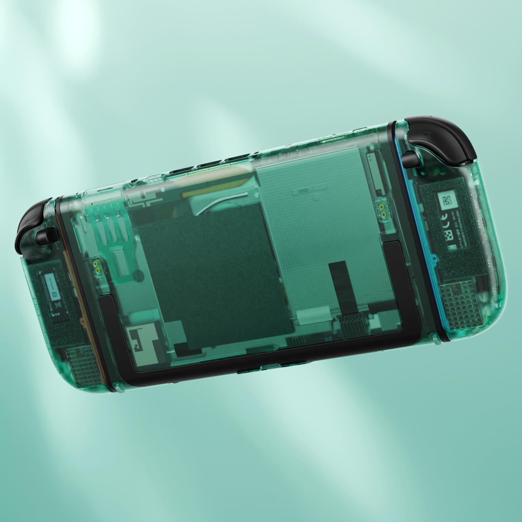 eXtremeRate Accessori per Nintendo Switch 2, Cover Posteriore Console Tasti Kit Joycon 2 Ricambio per Nintendo Switch 2, Senza Joycon e Console - Trasparente Verde Smeraldo