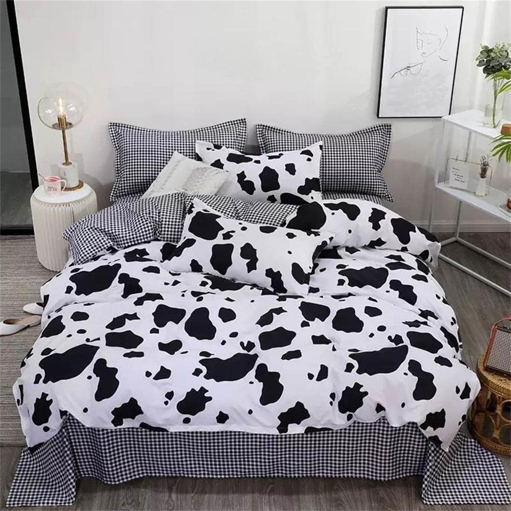 Duvet Cover, Boys and Girls Super Soft and Breathable Microfiber Comfortable, 4-Piece Duvet Cover Bedding (2.2m [Suitable for 220 * 240cm Quilt], Relaxed Flower Pattern)