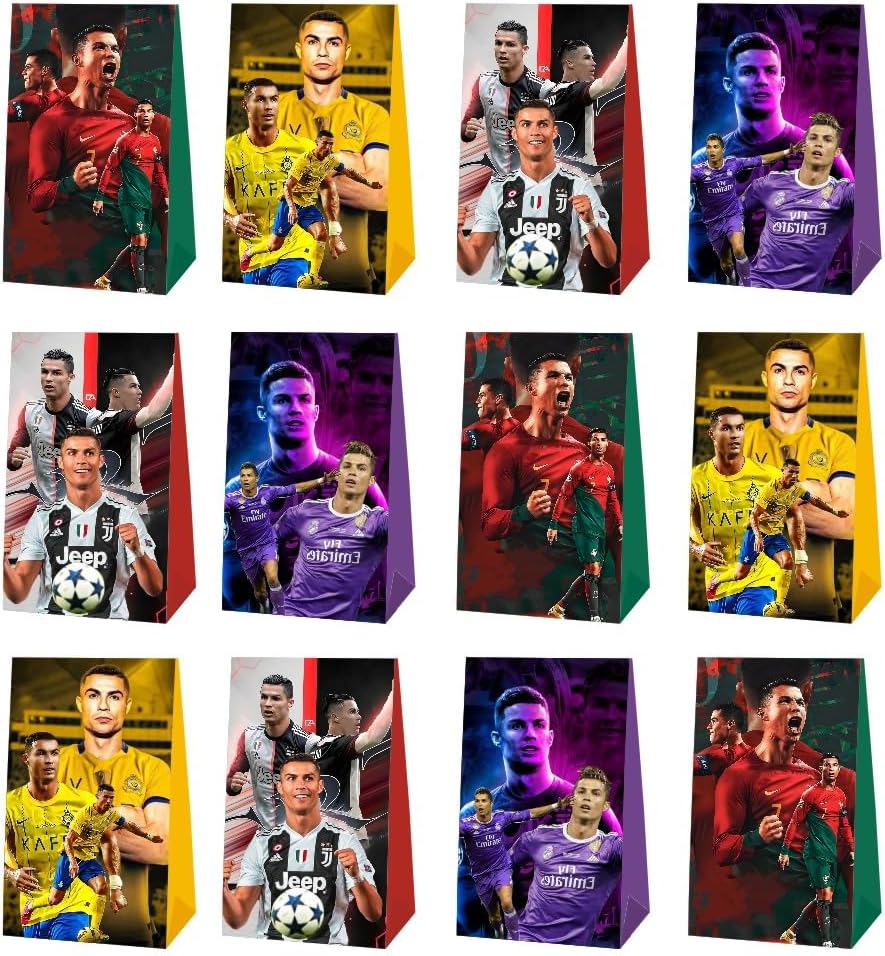 Bovulo 12pcs Soccer Party Favor Gift Bags Goodie Bags, Soccer Party Supplies for Kids Birthday Decorations - Image 5