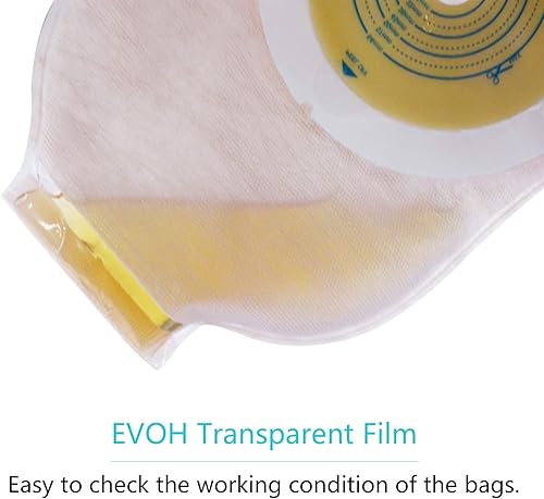 Miniatura 7 de Carbou Bolsas de ostomía, 20 piezas de suministros de colostomía, bolsa de ostomía drenable de una pieza para el cuidado del estoma de ileostomía,