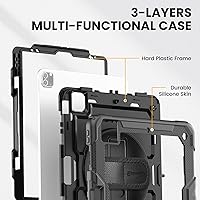 Vista 8 de Timecity - Funda protectora para iPad Pro de 12.9 pulgadas, 6ª/ 5ª/ 4ª/ 3ª generación, con fuerte protección, protector de pantalla, correa