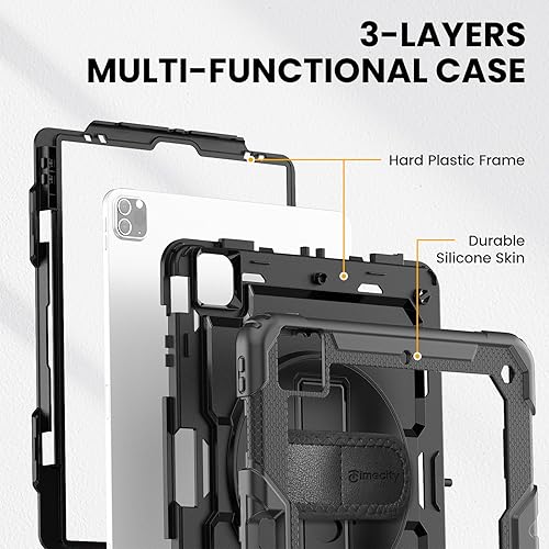 Miniatura 8 de Timecity Funda protectora para iPad Pro de 12.9 pulgadas 65433 generación, con protección fuerte, protector de pantalla, correa de manohombro,