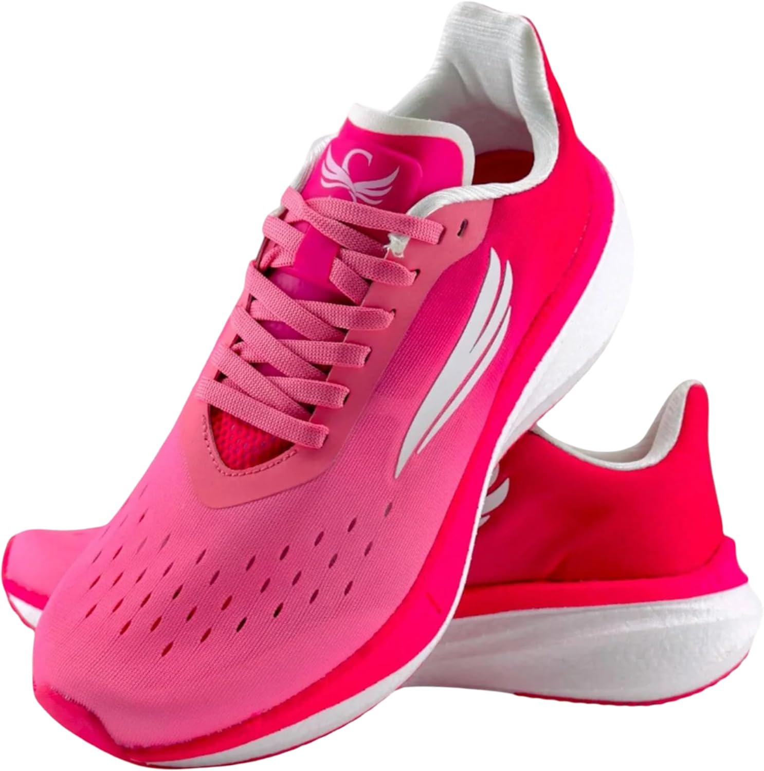 Swift Running APUS Women’s Carbon Plate Running Shoes – Lightweight White & Pink Trainers for Marathon, Tempo Runs, and Long Distance - White Sneaker