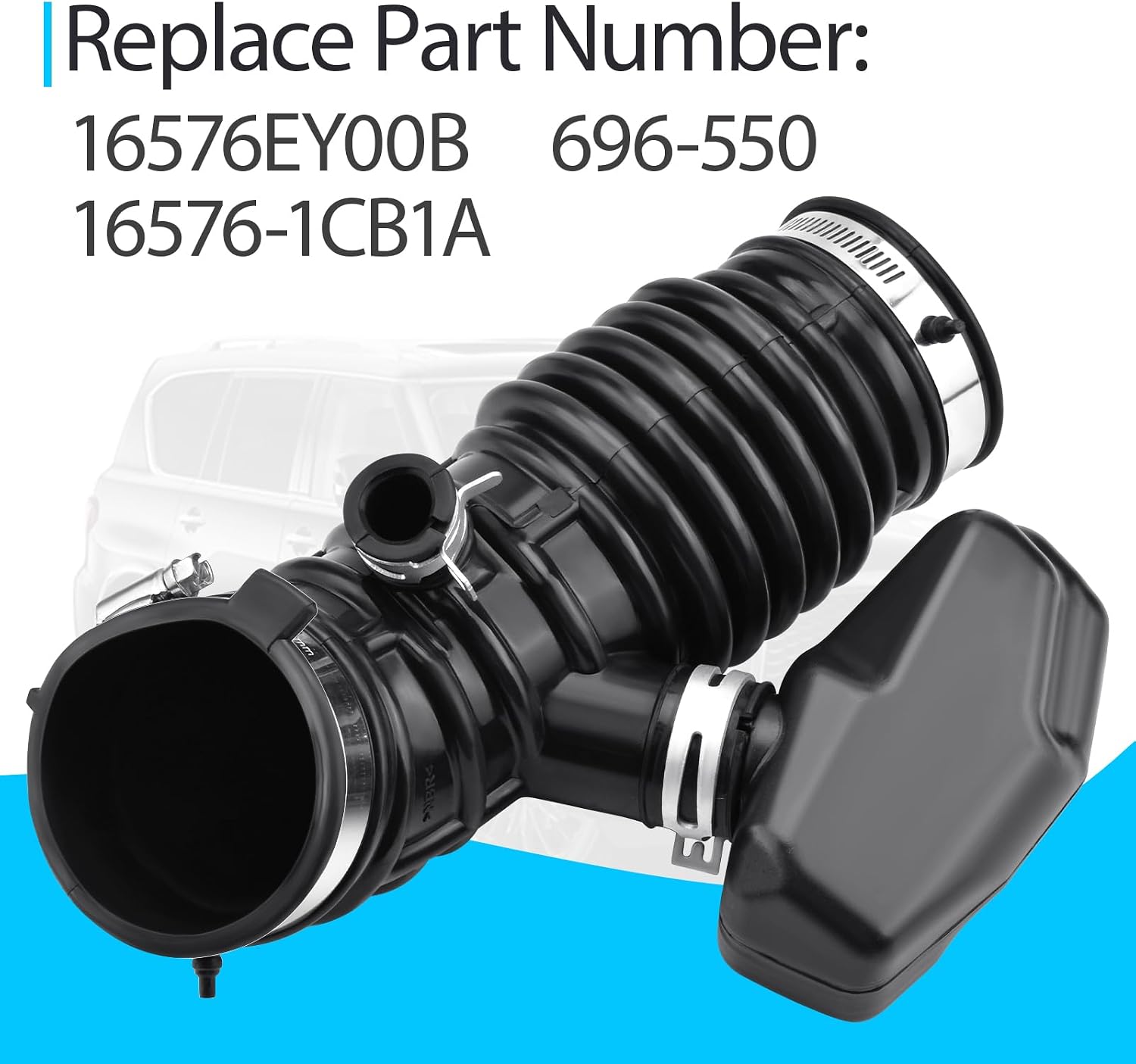 Engine Air Intake Hose 696-550 Compatible with Nissan 370Z/INFINITI Q40 QX50 Q60 Q60S G37 G37X EX35 EX37 Replace 16576EY00B 16576-1CB1A