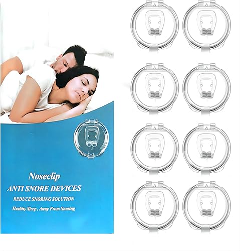 ROCKIA Anti Snoring Devices(8 Pack), Silicone Magnetic StopSnoring Solution, Comfortable & Professional Anti Snoring Nose Clip for Men and Women