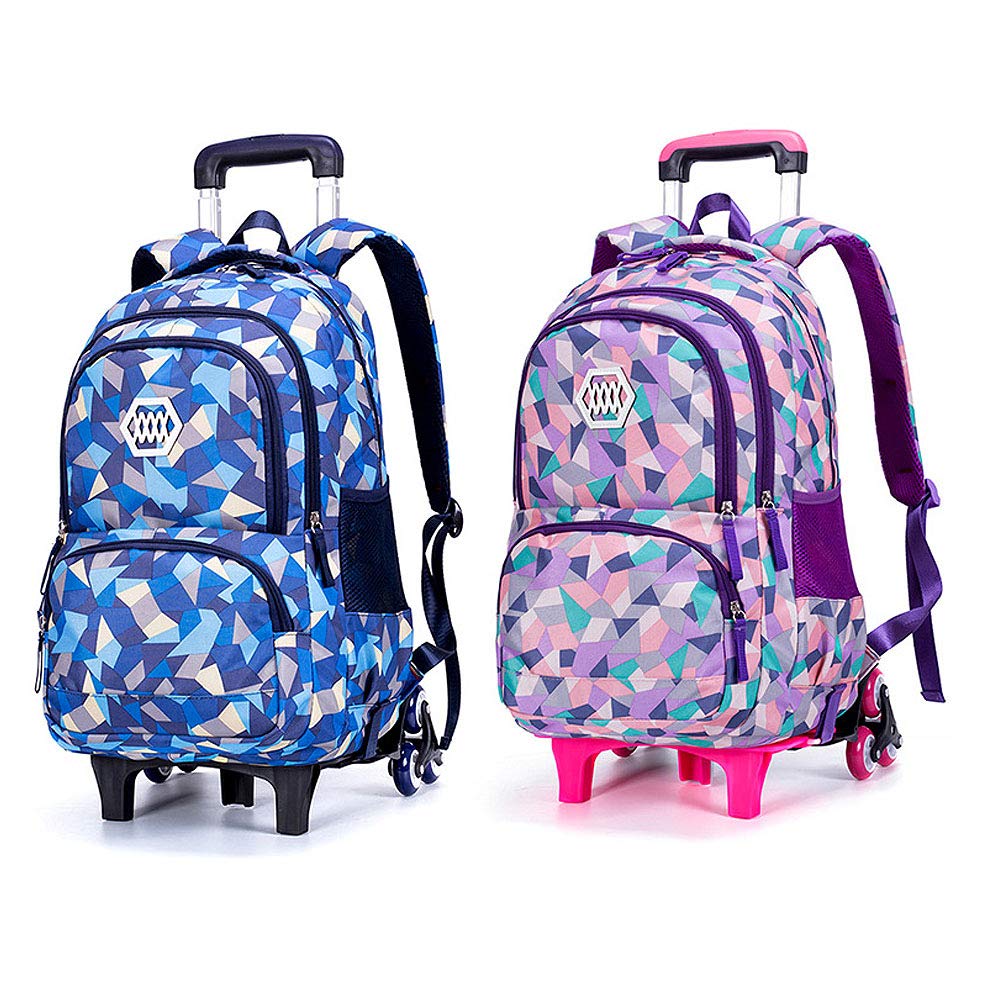 Zaino con Ruote Scuola Borsa Borsa a Rotelle Zaino Trolley per Ragazzi Ragazze Borsa da Viaggio per Computer Portatile