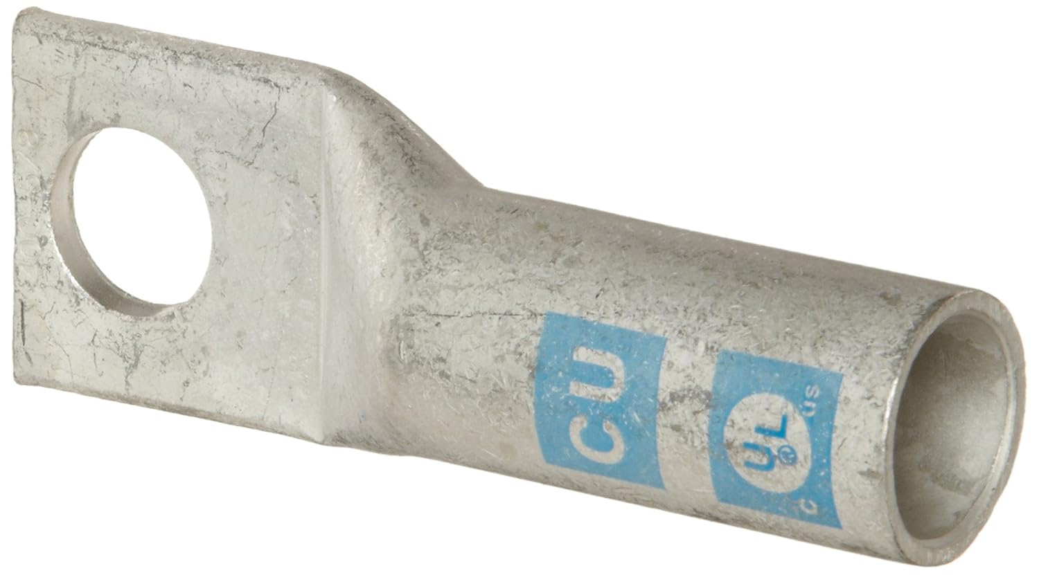 94274 Long Barrel Compression Lug, 1 Hole, Copper, 400mcm Wire Range, Blue Color Code, 5/8 Stud Size